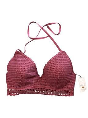 Shade & Shore Crochet Bikini Top - Mauve Pink Women’s Size 36D Knit